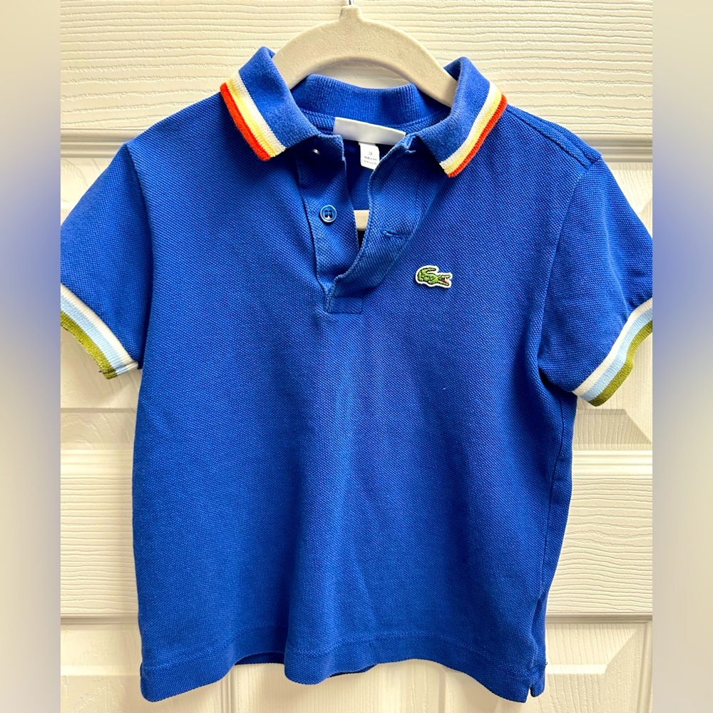 Lacoste blue polo boys 3T